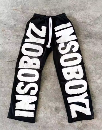 American Fashion New Street Retro Letter Patch Baggy Jogging Pants Men And Women Y2K Harajuku Hip Hop Casual Wide legs Trousers